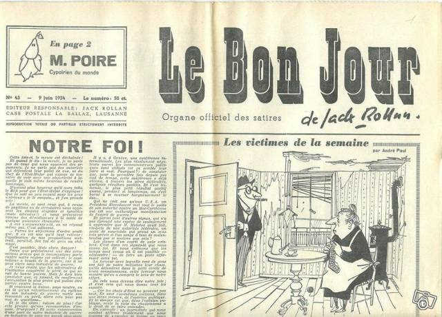 L'article de Samuel Chevallier qui inspirera Gilles paraît dans le journal satirique, «Le Bon Jour de Jack Rollan» en 1954.