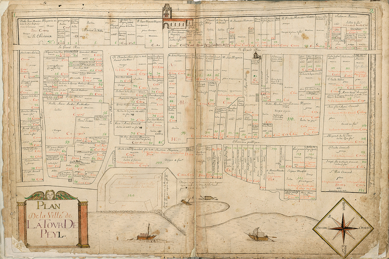Plan de la ville de La Tour-de-Peilz en 1697