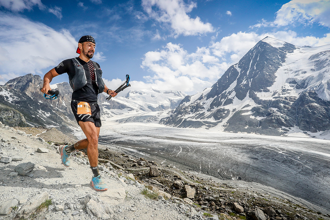Photo de Nicolas Zarpellon en trail running sur la montagne