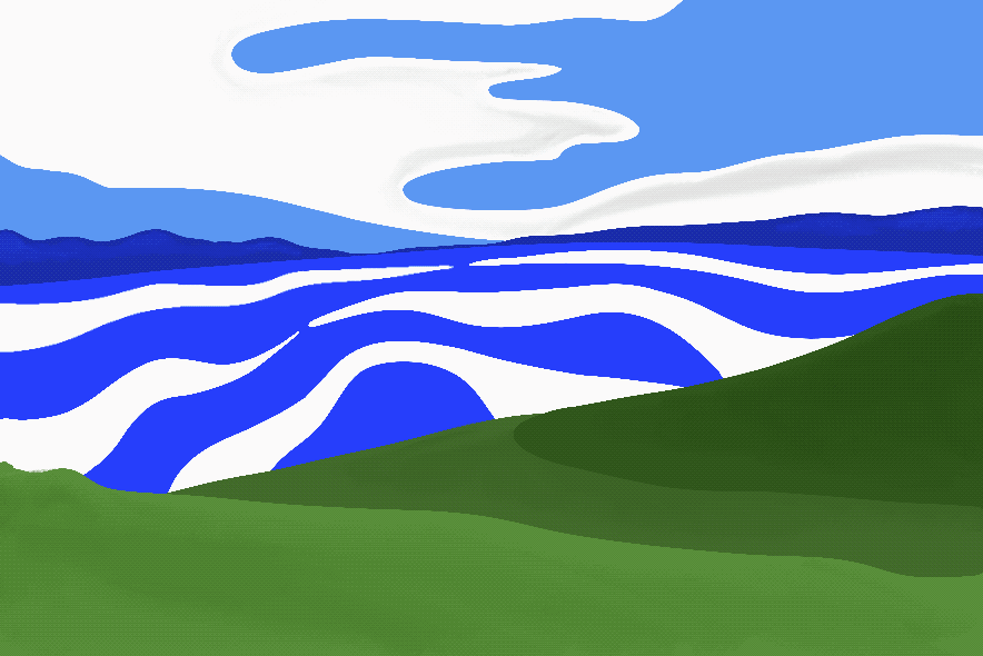 Illustration du lac Léman avec un train CFF qui passe